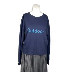 Outdoor Voice Sweatshirt Women's Small Navy Spellout Logo